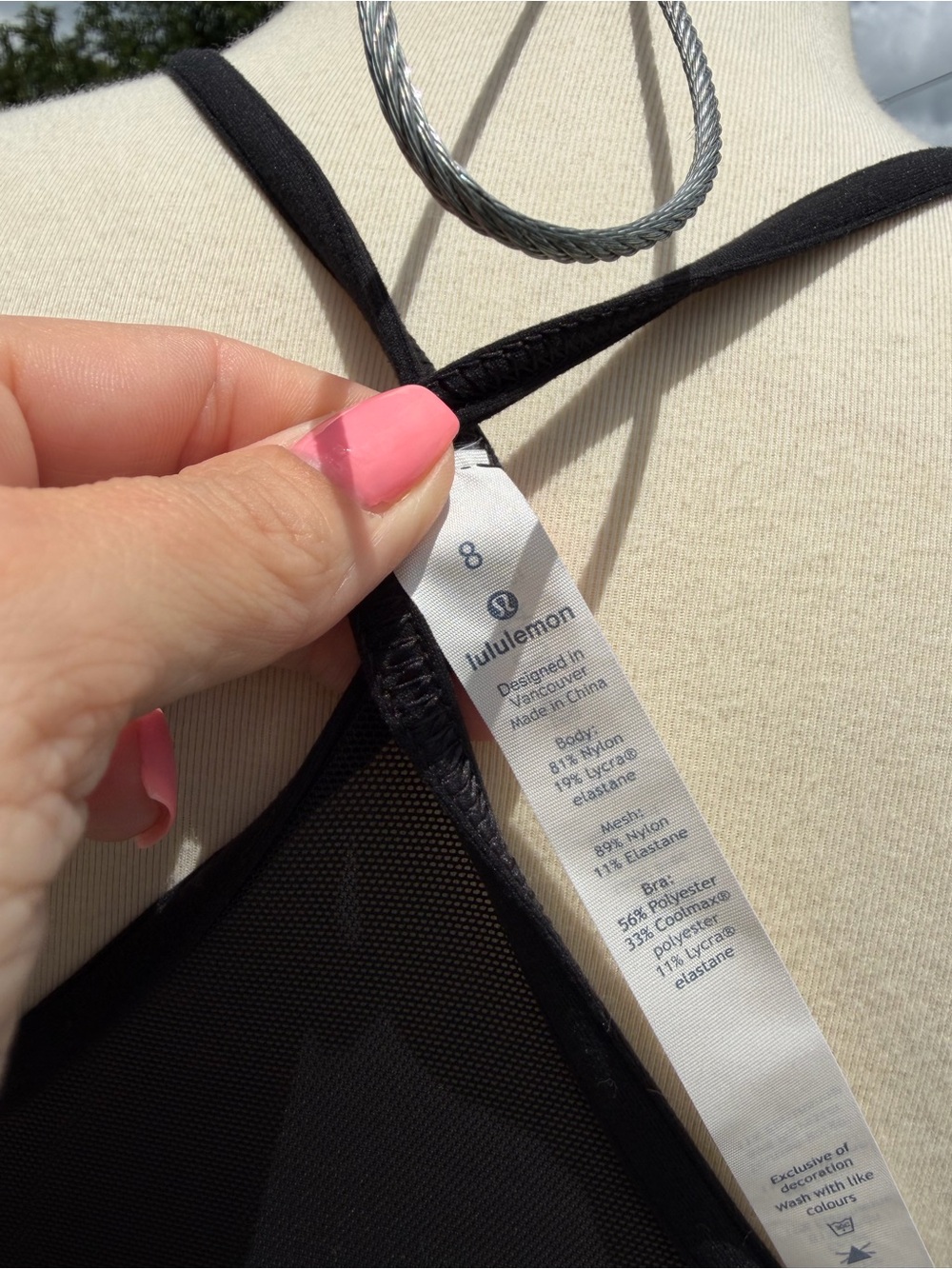 Lululemon Full Freedom Tank Mesh RacerBack Black Size 8 Strappy Sides No Pads - Picture 8 of 11